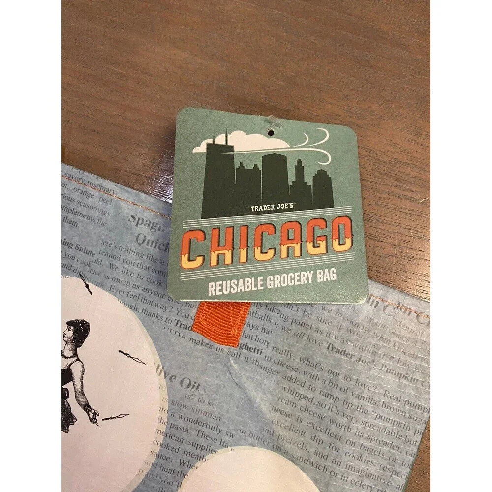 Trader Joe’s Bag CHICAGO Reusable NEW Grocery Shopping Gr8 Gift Ships Fast